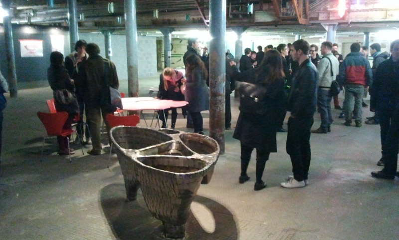 Turning the Tables exhibition at Testbed1 Gallery in London. Works by  Marcos and Marjan, Will Alsop, Nat Chard, Helen & Hard, Naj & de Ostos, Sixteen Makers and Cinimod Studio among others.